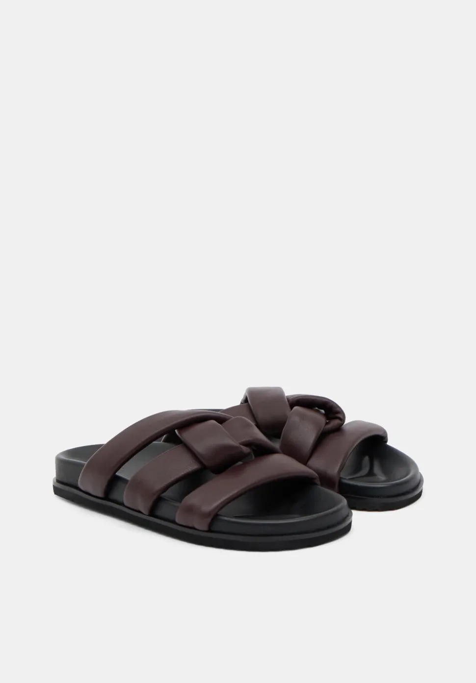 Leather Twist Footbed Sandals