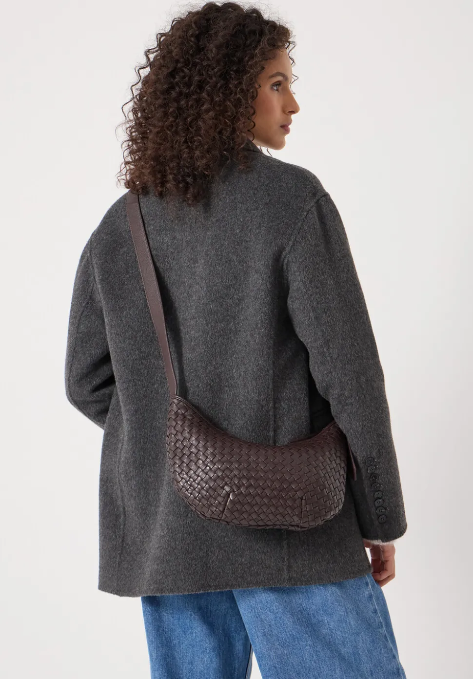 Leather Weave Crossbody Bag