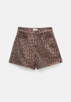 Leopard Print Essential Denim Shorts