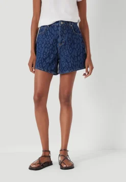 Leopard Print Essential Denim Shorts