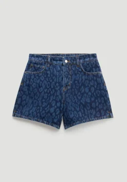 Leopard Print Essential Denim Shorts