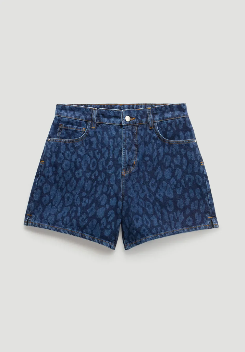 Leopard Print Essential Denim Shorts