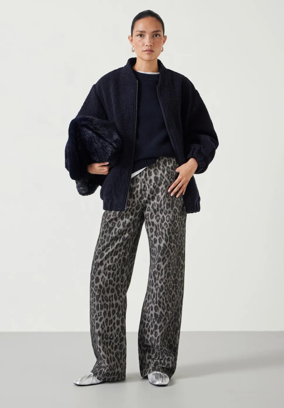 Leopard Wide Leg Jeans