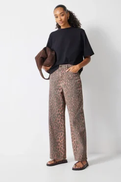 Leopard Wide Leg Jeans