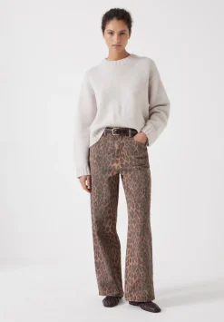 Leopard Wide Leg Jeans