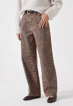Leopard Wide Leg Jeans