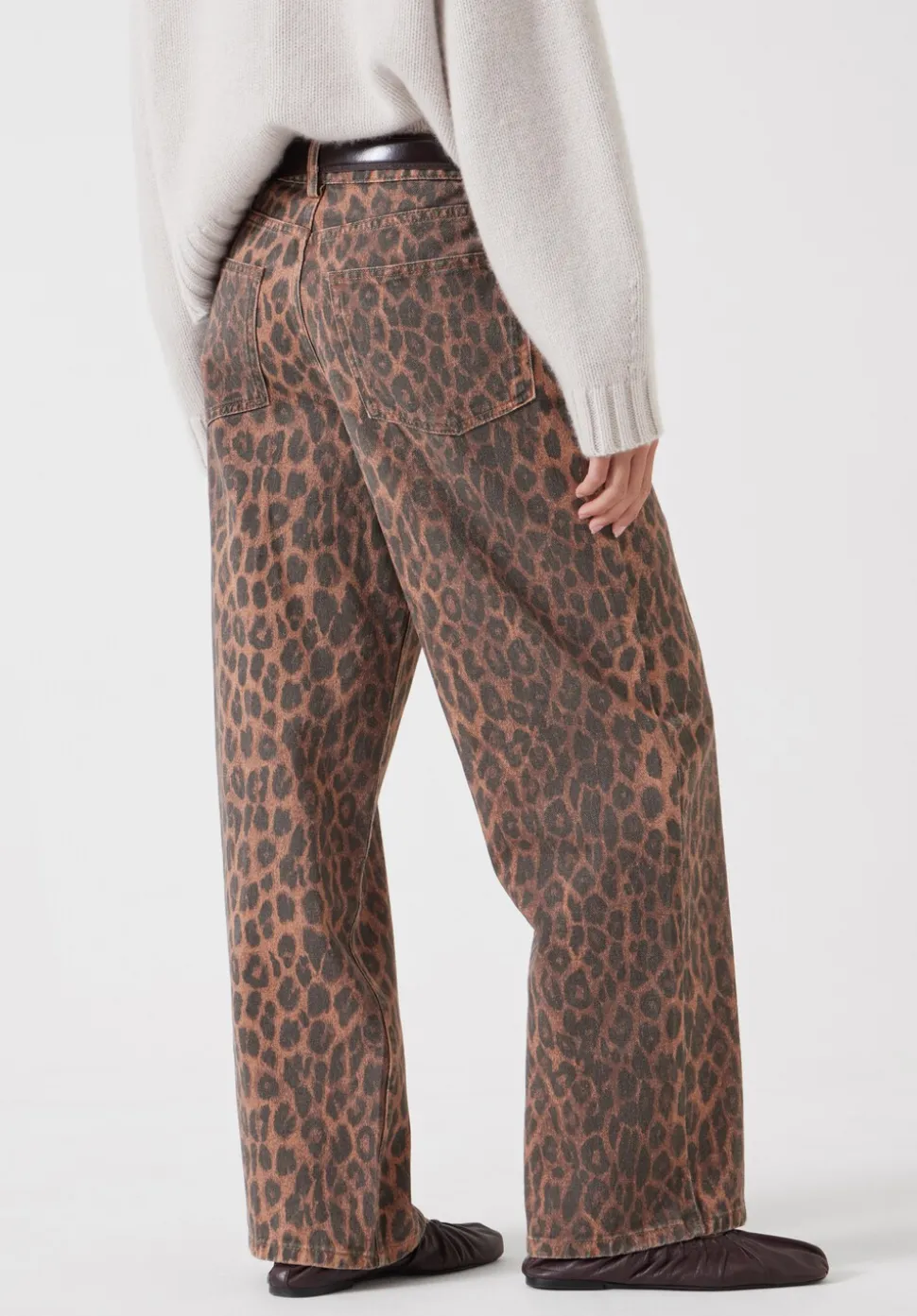 Leopard Wide Leg Jeans