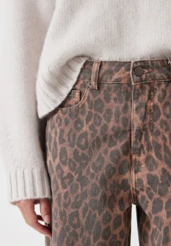 Leopard Wide Leg Jeans
