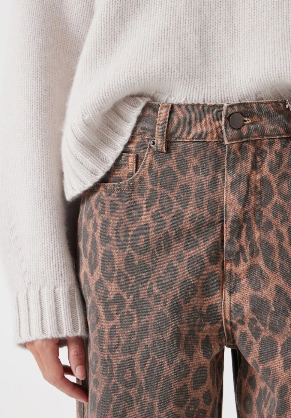 Leopard Wide Leg Jeans