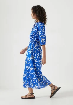Lhea Printed Midi Cotton Dress
