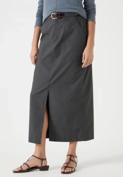 Lightweight Cotton Column Midi Skirt