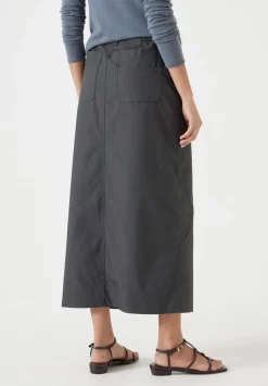 Lightweight Cotton Column Midi Skirt