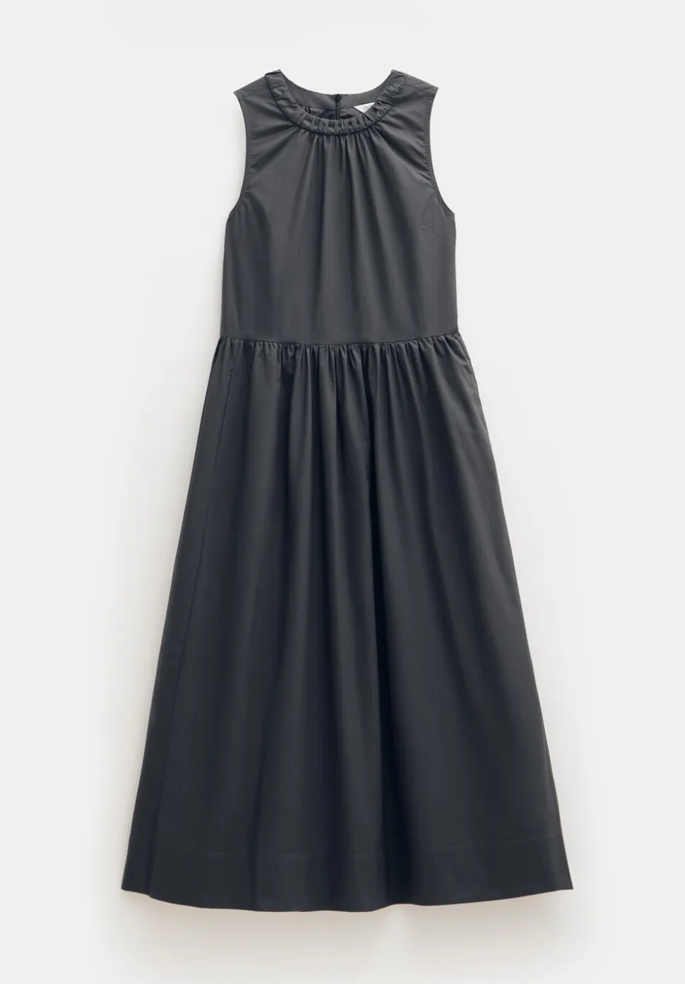 Lightweight Cotton Sleeveless Crew Neck Maxi Dress