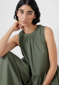 Lightweight Cotton Sleeveless Crew Neck Maxi Dress