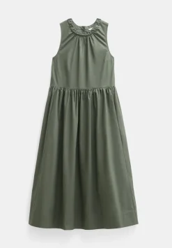 Lightweight Cotton Sleeveless Crew Neck Maxi Dress