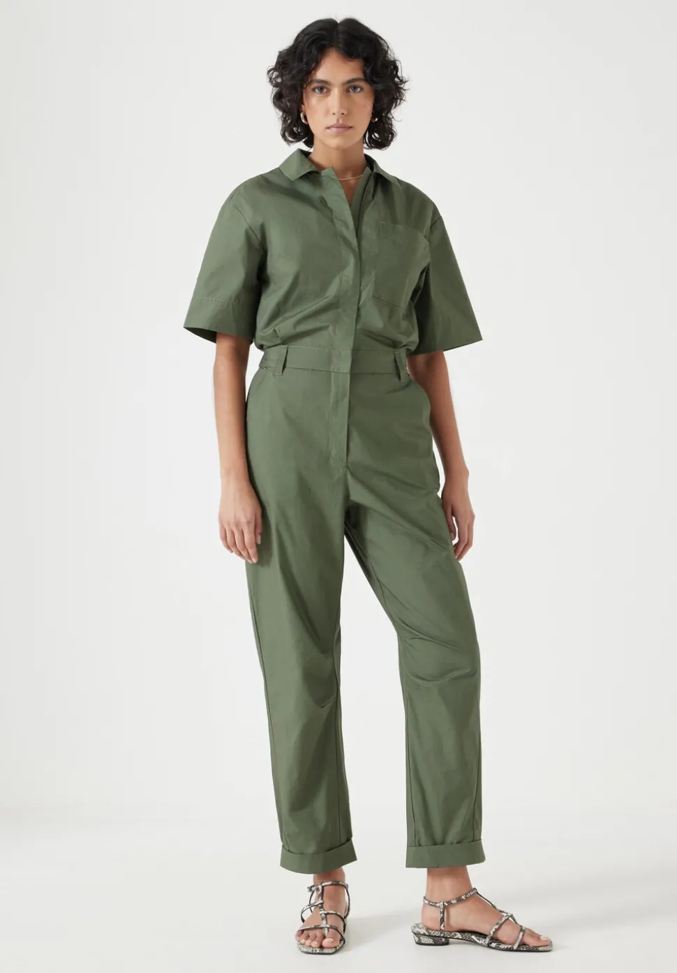Lightweight Cotton Utility Jumpsuit
