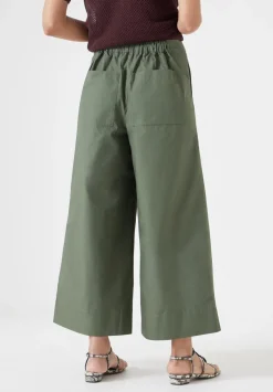 Lightweight Cotton Wide Leg Cropped Trousers