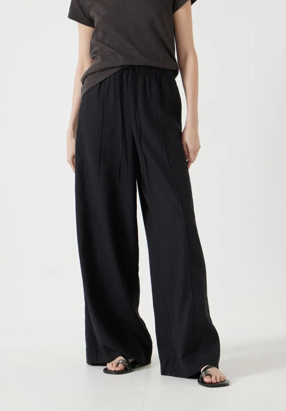 Linen Blend Petunia Wide Leg Trousers