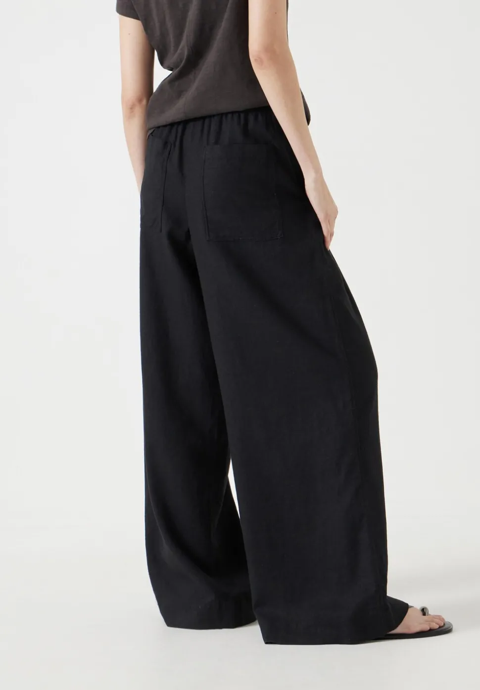 Linen Blend Petunia Wide Leg Trousers