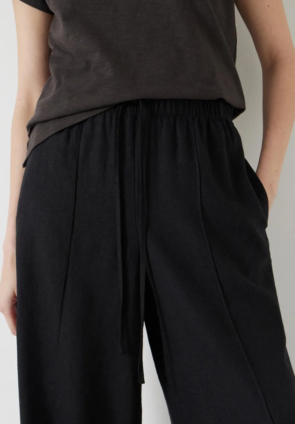 Linen Blend Petunia Wide Leg Trousers