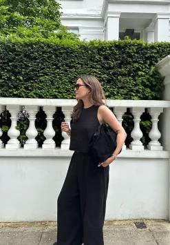 Linen Blend Petunia Wide Leg Trousers