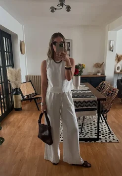 Linen Blend Petunia Wide Leg Trousers