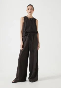 Linen Blend Petunia Wide Leg Trousers