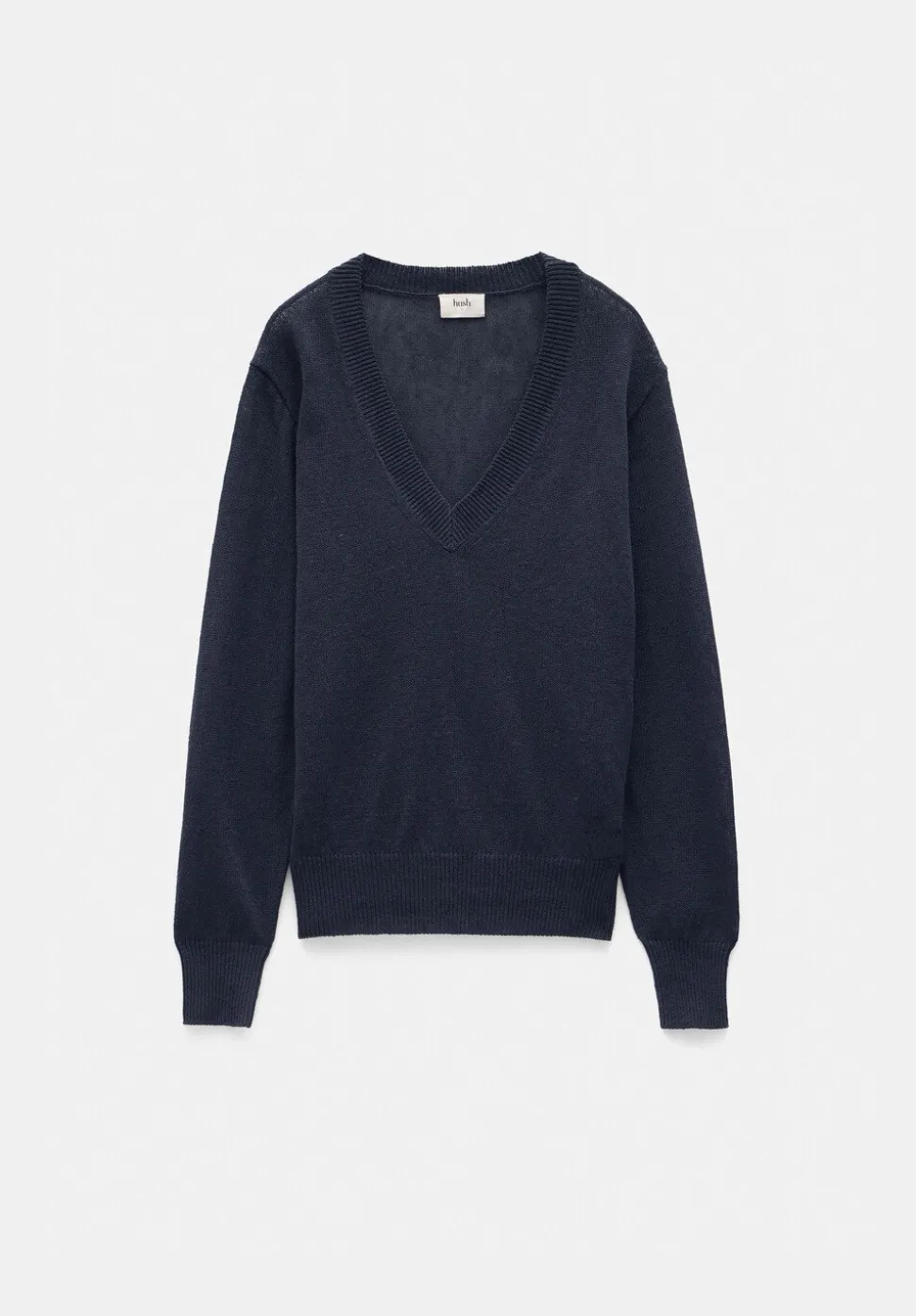 Linen Blend V Neck Jumper