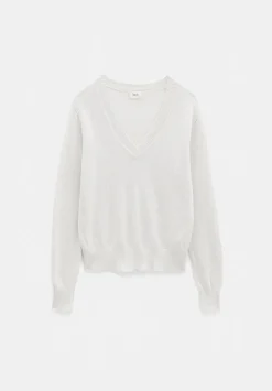 Linen Blend V Neck Jumper