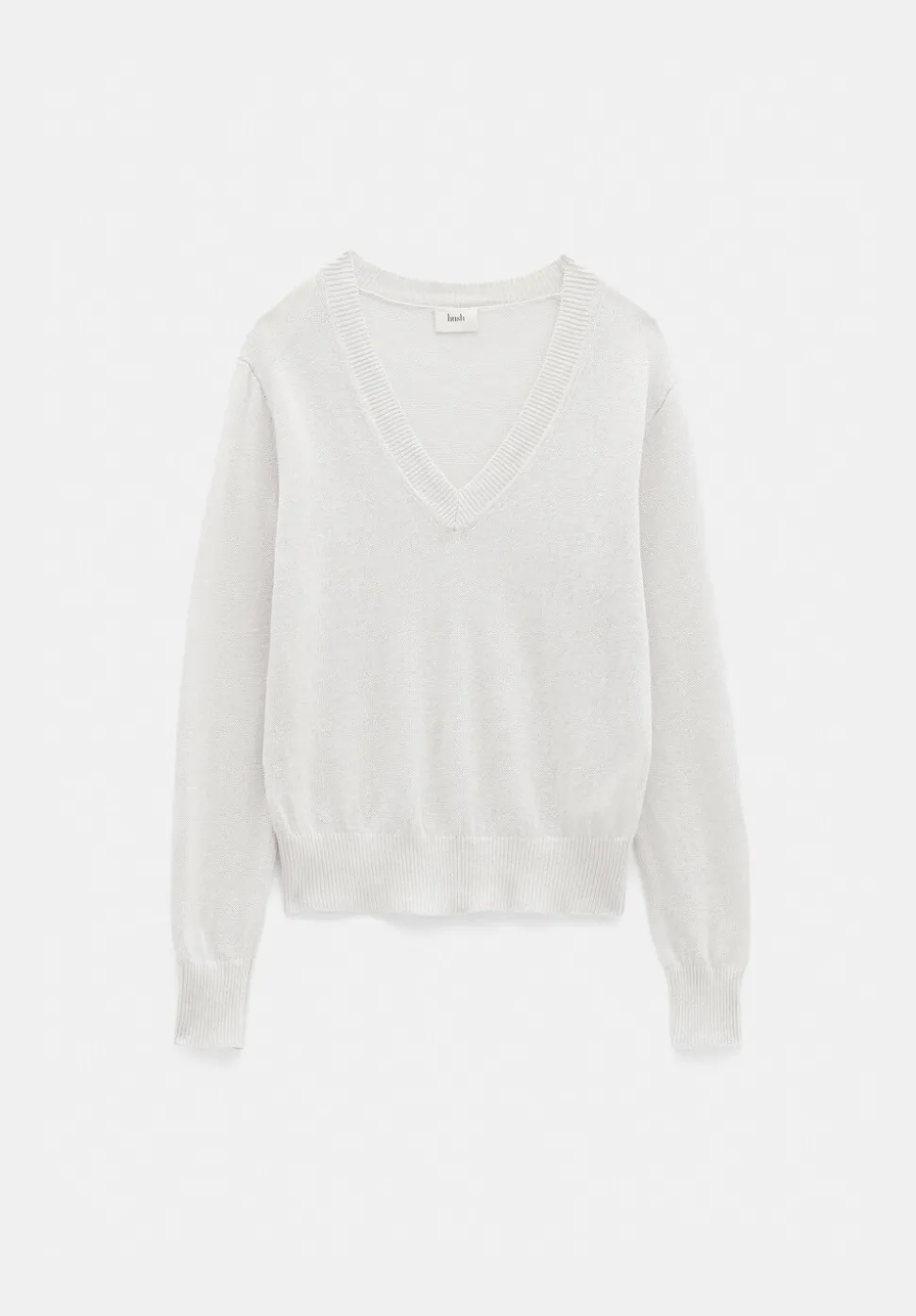 Linen Blend V Neck Jumper