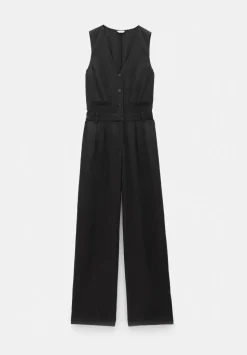 Linen Blend Waistcoat Jumpsuit