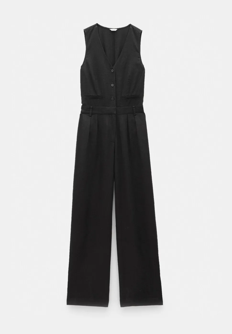 Linen Blend Waistcoat Jumpsuit