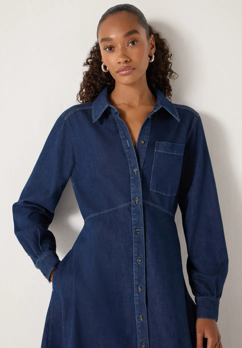 Long Sleeve Denim Shirt Dress