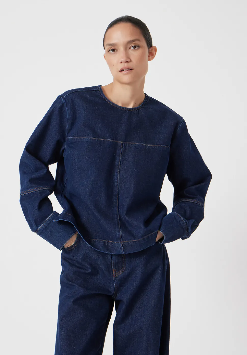 Long Sleeve Denim Top