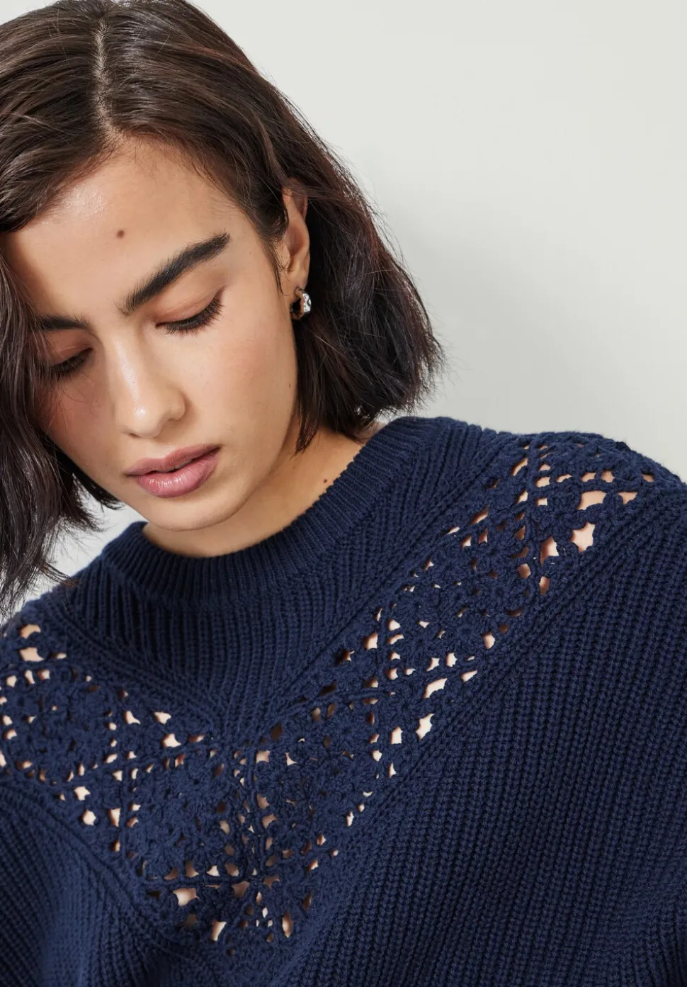 Louise Lace Insert Cotton Jumper