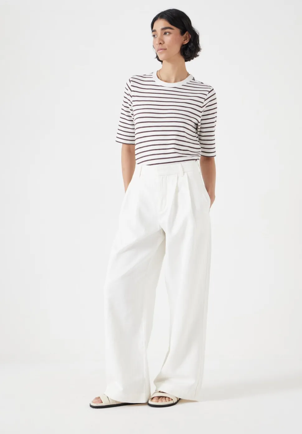 Lya Cotton Wide Leg Trousers