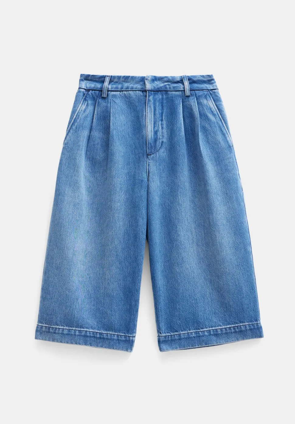 Lya Cropped Denim Bermuda Shorts