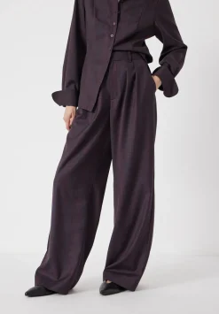 Lya Wool Blend Wide Leg Check Trousers