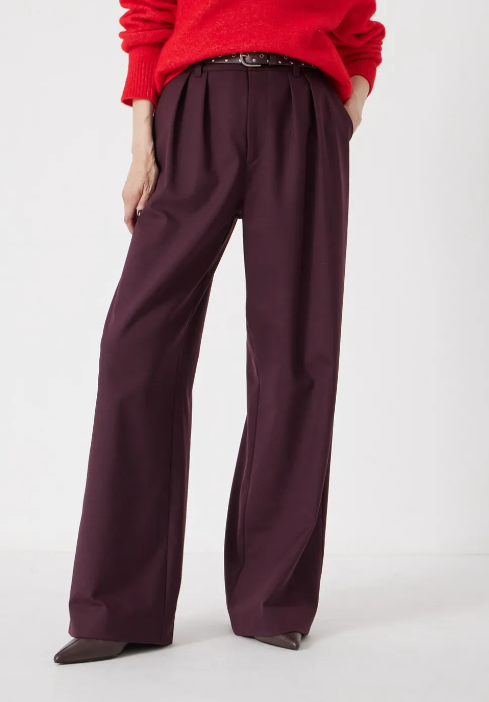 Lya Wool Blend Wide Leg Trousers