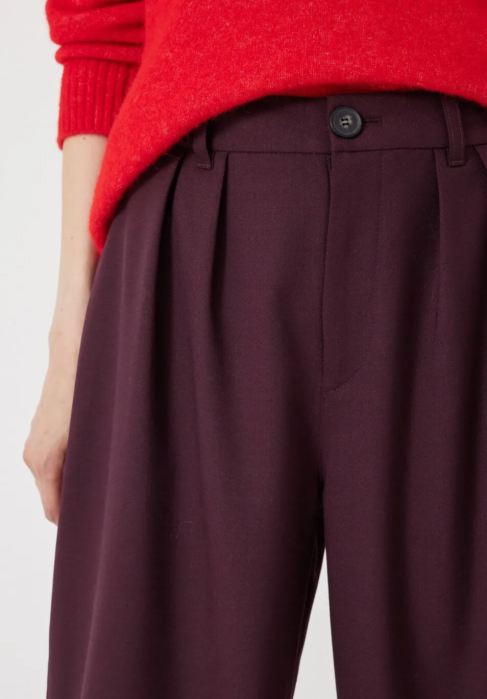 Lya Wool Blend Wide Leg Trousers