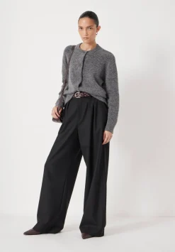 Lya Wool Blend Wide Leg Trousers