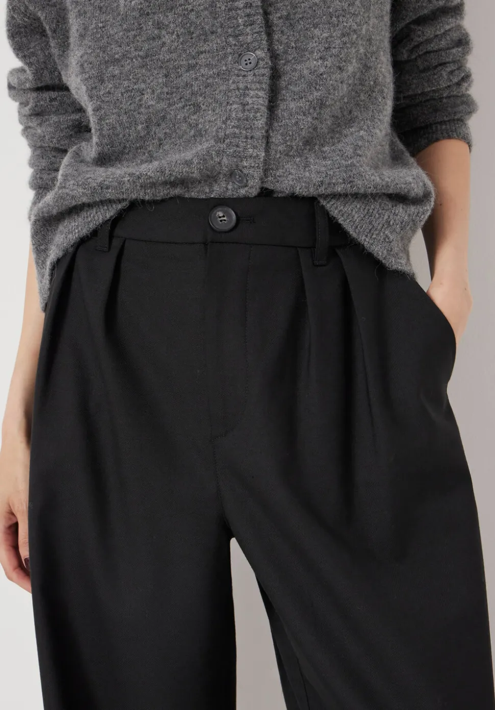 Lya Wool Blend Wide Leg Trousers