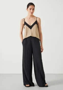 Mabel Fluid Wide Leg Crinkle Trousers
