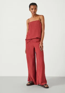 Mabel Fluid Wide Leg Crinkle Trousers