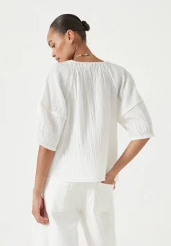 Mae Crinkle Balloon Sleeve Blouse