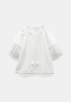Mae Crinkle Balloon Sleeve Blouse