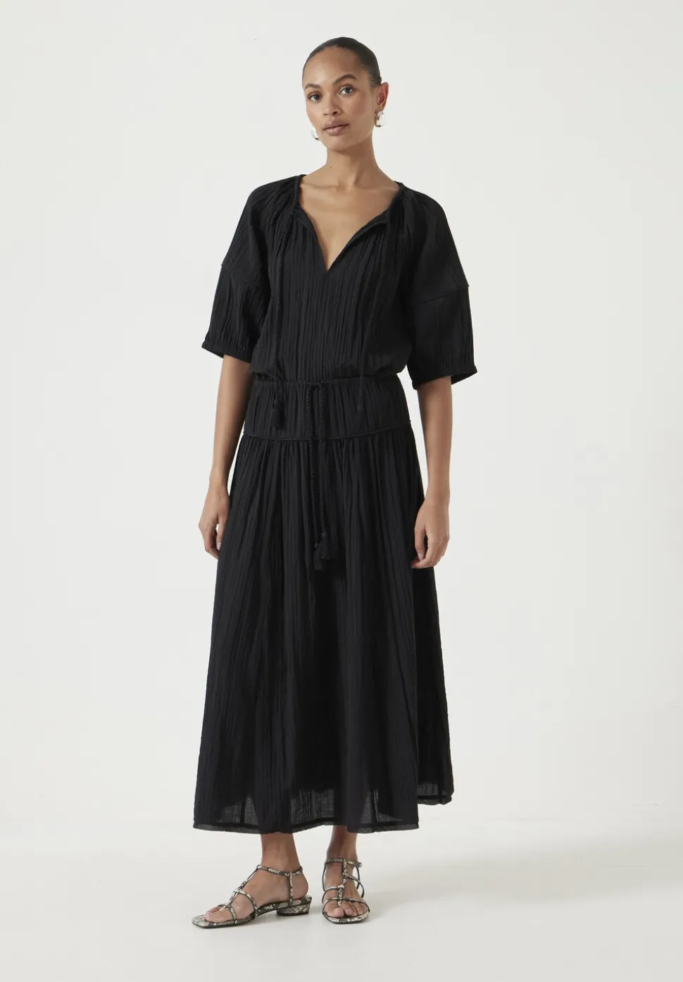 Mae Crinkle Balloon Sleeve Blouse