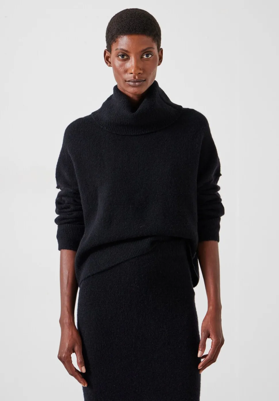 Meryl Wool Blend Cropped Roll Neck Jumper