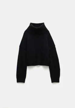 Meryl Wool Blend Cropped Roll Neck Jumper