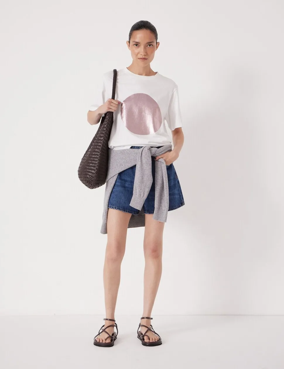 Metallic Graphic Cotton T-Shirt